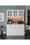  MaceraMobilya Çok Amaçlı Dolap Efes Kahve Köşesi - 140 cm MDF, LED Aydınlatmalı, Çok Amaçlı Mutfak ve Airfryer Dolabı (Ofis ve Ev)