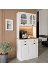  MaceraMobilya Çok Amaçlı Dolap Efes Kahve Köşesi - 93 cm MDF, LED Aydınlatmalı, Çok Amaçlı Mutfak ve Airfryer Dolabı (Ofis ve Ev)