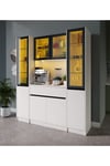  MaceraMobilya Çok Amaçlı Dolap Lotus Maxi Kahve Köşesi Komple MDF LED Aydınlatmalı Mutfak Kahve Dolabı