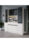  MaceraMobilya Çok Amaçlı Dolap Lotus Maxi Kahve Köşesi Komple MDF LED Aydınlatmalı Mutfak Kahve Dolabı