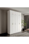  MaceraMobilya Dolap ve Gardırop Milas Gold 5 Kapaklı Komple MDF Yüklüklü Gardırop Yatak Odası Dolabı - Elbise Dolabı