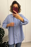 Çizgili Oversize Gömlek