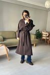 Çizgili, Oversize Trençkot