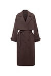 Çizgili, Uzun, Oversize Trençkot
