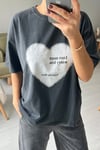 Kalp Baskılı Oversize T-shirt