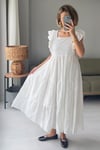 Kolları Fırfırlı Elbise