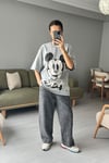Mickey Baskılı Oversize T-shirt