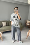 Mickey Baskılı Oversize T-shirt