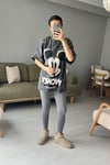 Mickey Baskılı Oversize Tişört