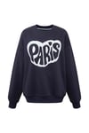Paris Baskılı Oversize Sweatshirt
