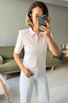 Vatkalı Polo Yaka Bluz