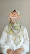 Çiçek Desen Pamuklu Soft Eşarp-Sarı Gri