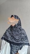Etnik Desen Büyük Boy Eşarp-Siyah