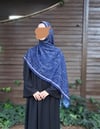 Etnik Desen Pamuklu Şal-Lacivert
