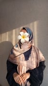 Flora Desen Pamuklu Eşarp- Lacivert Vizon