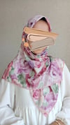 Gül Desen Pamuklu Soft Eşarp-Pembe