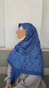 Harmoni Desen Pamuklu Eşarp-Lacivert