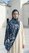 Kamelya Desen Pamuklu Soft Şal-Füme