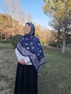 Kilim Desen Pamuklu Soft Şal-Lacivert