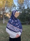 Kilim Desen Pamuklu Soft Şal-Lacivert