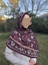 Kilim Desen Pamuklu Soft Şal-Mürdüm