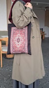 Kırmızı Etnik Kilim Desen Bez Çanta