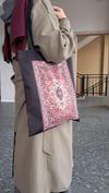 Kırmızı Etnik Kilim Desen Bez Çanta