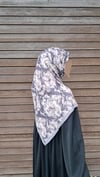 Ortanca Desen Bambu Eşarp-Gri
