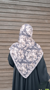 Ortanca Desen Bambu Eşarp-Vizon
