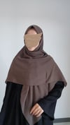 Pamuklu Düz Büyük Boy Eşarp-Koyu Kahve