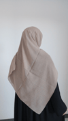 Pamuklu Düz Büyük Boy Eşarp-Krem