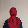 Pamuklu Jakar Eşarp-Bordo