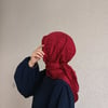 Pamuklu Jakar Eşarp-Bordo