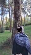 Retro Desen Pamuklu Şal-Siyah