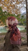 Şakayık Desen Pamuklu Şal-Karamel