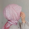 Su Yolu Desen Pamuklu Eşarp-Pudra