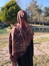 Yaprak Desen Pamuklu Soft Şal-Kahve