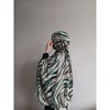 Zebra Desen Bambu Şal-Limoni Yeşil