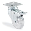Kama / 1702 HCB 050 F18 / 50 mm Çaplı Tablalı Polikarbonat Üzeri Plastik (PVC) Kaplı Burçlu Frenli Döner Teker