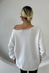 AÇIK KAYIK YAKA NYC BASKILI SWEATSHIRT