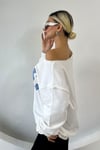 AÇIK KAYIK YAKA NYC BASKILI SWEATSHIRT