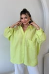 DÜŞÜK OMUZ OVERSİZE GÖMLEK NEON SARI
