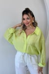 DÜŞÜK OMUZ OVERSİZE GÖMLEK NEON SARI