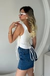 EKRU KUŞ GÖZÜ KORSE BLUZ