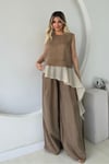GARNİLİ MODAL BLUZ PANTOLON TAKIM YAĞ YEŞİLİ
