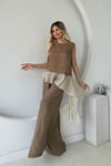 GARNİLİ MODAL BLUZ PANTOLON TAKIM YAĞ YEŞİLİ