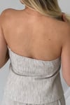 GOLD DÜĞMELİ STRAPLEZ BLUZ PANTOLON TAKIM