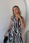KAHVE ZEBRA DESENLİ TAKIM