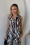 KAHVE ZEBRA DESENLİ TAKIM