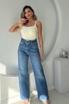 KEMERLİ LİKRALI KOT PANTOLON